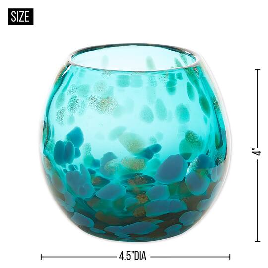 4" Aqua Bowl Vase